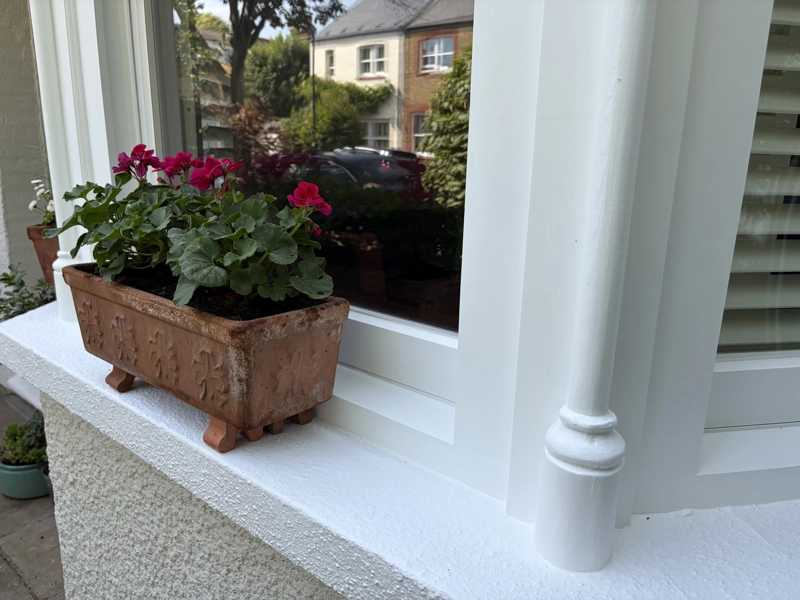 Accoya timber double glazed bay sash window
